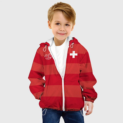 Детская куртка Сборная Швейцарии по футболу / 3D-Белый – фото 4