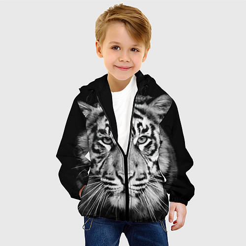 Детская куртка Мордочка тигра / 3D-Черный – фото 4
