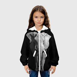 Куртка с капюшоном детская Старый слон, цвет: 3D-белый — фото 2