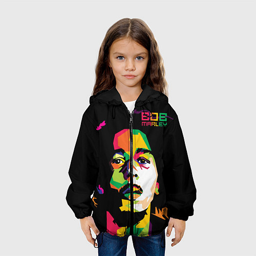 Детская куртка Боб Марли: фан-арт / 3D-Черный – фото 3