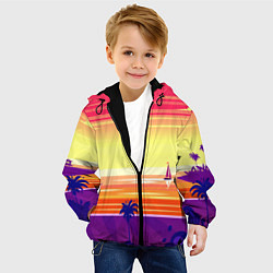 Куртка с капюшоном детская Гавайский вечер, цвет: 3D-черный — фото 2
