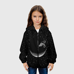 Куртка с капюшоном детская Астронавт байкер, цвет: 3D-черный — фото 2