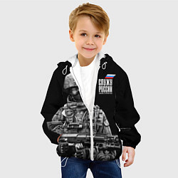 Куртка с капюшоном детская Служу России, цвет: 3D-белый — фото 2