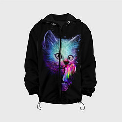 Куртка с капюшоном детская Кот с мороженым, цвет: 3D-черный