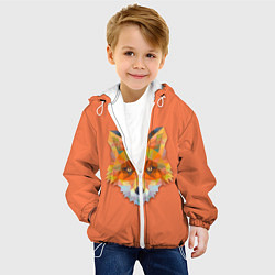 Куртка с капюшоном детская Геометрическая лиса, цвет: 3D-белый — фото 2
