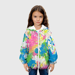 Куртка с капюшоном детская Брызги, цвет: 3D-белый — фото 2
