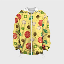 Куртка с капюшоном детская Pizza, цвет: 3D-белый