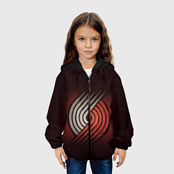 Куртка с капюшоном детская NBA: Portland Trail Blazers, цвет: 3D-черный — фото 2