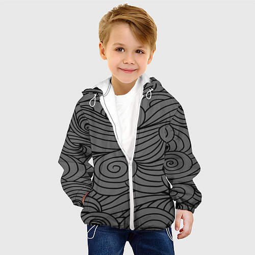 Детская куртка Gray pattern / 3D-Белый – фото 4