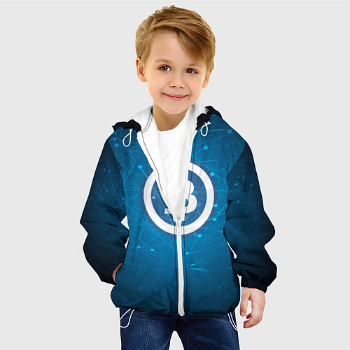 Детская куртка Bitcoin Blue / 3D-Белый – фото 4