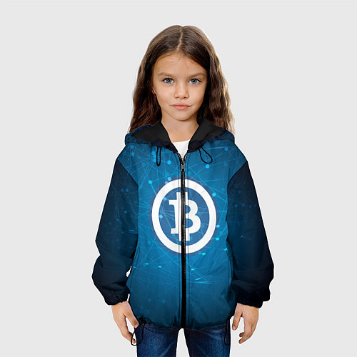 Детская куртка Bitcoin Blue / 3D-Черный – фото 3