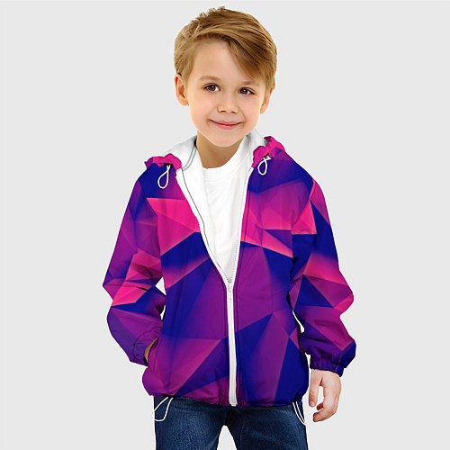 Детская куртка Violet polygon / 3D-Белый – фото 4