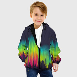 Куртка с капюшоном детская Северное сияние, цвет: 3D-черный — фото 2