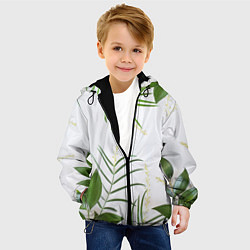 Куртка с капюшоном детская Растительность, цвет: 3D-черный — фото 2