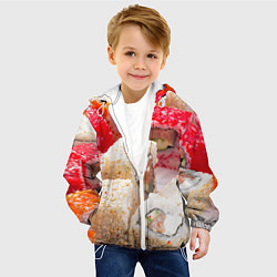 Куртка с капюшоном детская Роллы, цвет: 3D-белый — фото 2