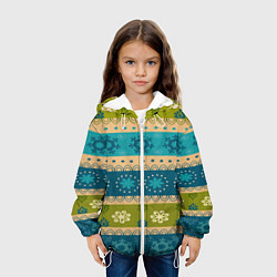 Куртка с капюшоном детская Индийский узор, цвет: 3D-белый — фото 2