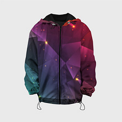 Куртка с капюшоном детская Colorful triangles, цвет: 3D-черный