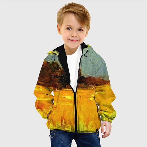Детская куртка Картина маслом / 3D-Черный – фото 4