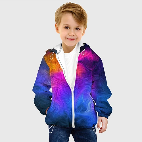 Детская куртка Узор цвета / 3D-Белый – фото 4