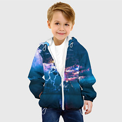 Куртка с капюшоном детская Извержение вулкана, цвет: 3D-белый — фото 2