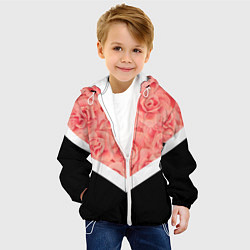 Куртка с капюшоном детская Розовые розы, цвет: 3D-белый — фото 2