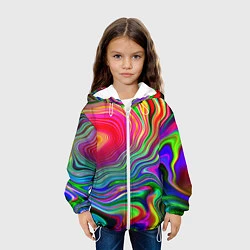 Куртка с капюшоном детская Цветные разводы, цвет: 3D-белый — фото 2