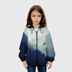 Куртка с капюшоном детская Орел над Лесом, цвет: 3D-черный — фото 2