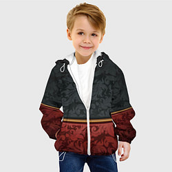 Куртка с капюшоном детская Узоры Black and Red, цвет: 3D-белый — фото 2