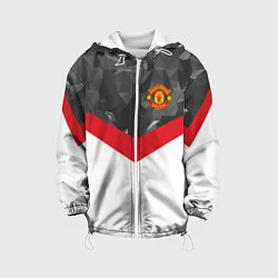 Куртка с капюшоном детская Man United FC: Grey Polygons, цвет: 3D-белый
