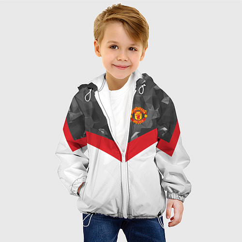Детская куртка Man United FC: Grey Polygons / 3D-Белый – фото 4