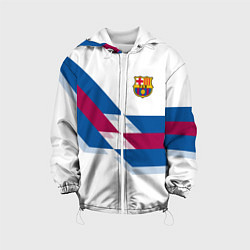 Куртка с капюшоном детская FC Barcelona, цвет: 3D-белый