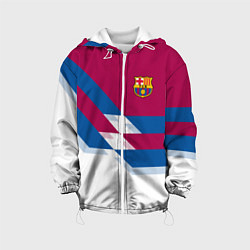 Куртка с капюшоном детская Barcelona FC: White style, цвет: 3D-белый