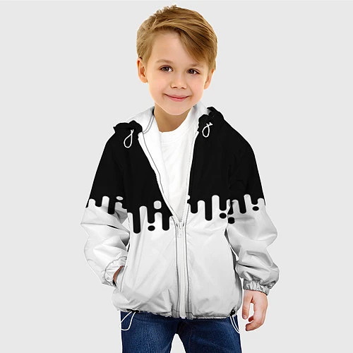 Детская куртка Чёрно-белый узор / 3D-Белый – фото 4
