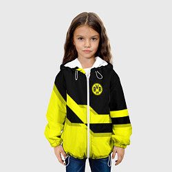 Куртка с капюшоном детская BVB FC: Yellow style, цвет: 3D-белый — фото 2