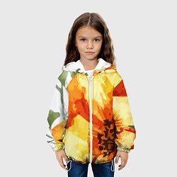 Куртка с капюшоном детская Пион, цвет: 3D-белый — фото 2