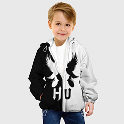 Куртка с капюшоном детская HU: Black & White, цвет: 3D-белый — фото 2