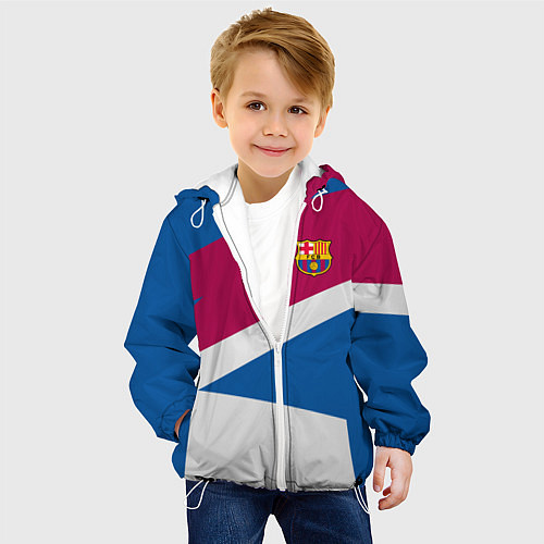 Детская куртка FC Barcelona: Sport Geometry / 3D-Белый – фото 4