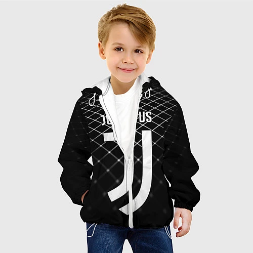 Детская куртка FC Juventus: Black Lines / 3D-Белый – фото 4