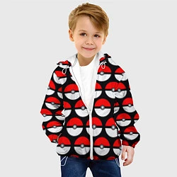 Куртка с капюшоном детская Pokeball Pattern, цвет: 3D-белый — фото 2