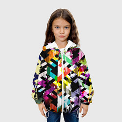 Куртка с капюшоном детская Геометрия в красках, цвет: 3D-белый — фото 2