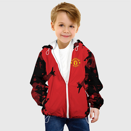 Детская куртка FC Manchester United: Red Original / 3D-Белый – фото 4