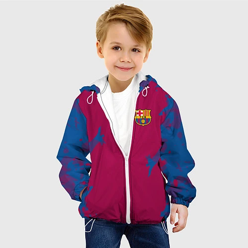 Детская куртка FC Barcelona: Purple Original / 3D-Белый – фото 4