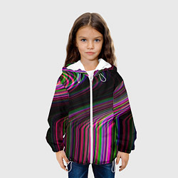 Куртка с капюшоном детская Неоновый свет, цвет: 3D-белый — фото 2