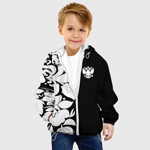 Детская куртка Russia: B&W Floral / 3D-Белый – фото 4