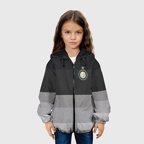 Детская куртка ФК Интер: Серый стиль / 3D-Черный – фото 3