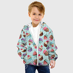 Куртка с капюшоном детская Милые кексики, цвет: 3D-белый — фото 2