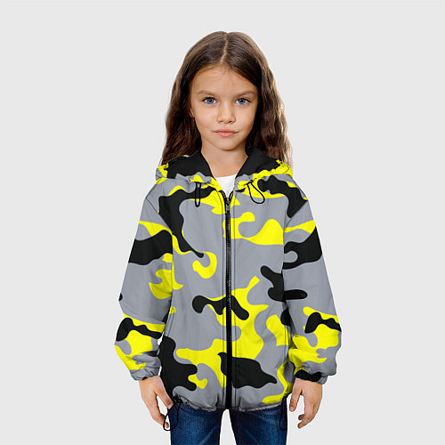 Детская куртка Yellow & Grey Camouflage / 3D-Черный – фото 3