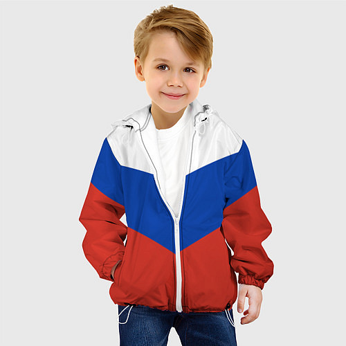 Детская куртка Российский триколор / 3D-Белый – фото 4