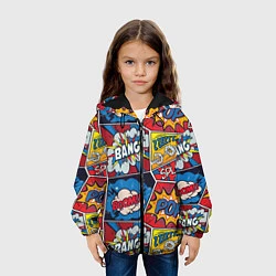 Куртка с капюшоном детская Pop art pattern, цвет: 3D-черный — фото 2