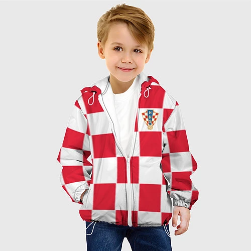 Детская куртка Сборная Хорватии: Домашняя ЧМ-2018 / 3D-Белый – фото 4